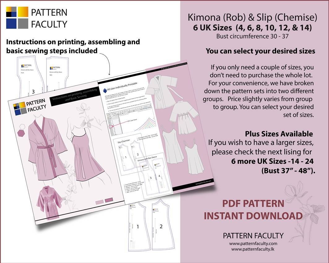 Women???s Kimono Rob and slip Sizes 4 to 14-2