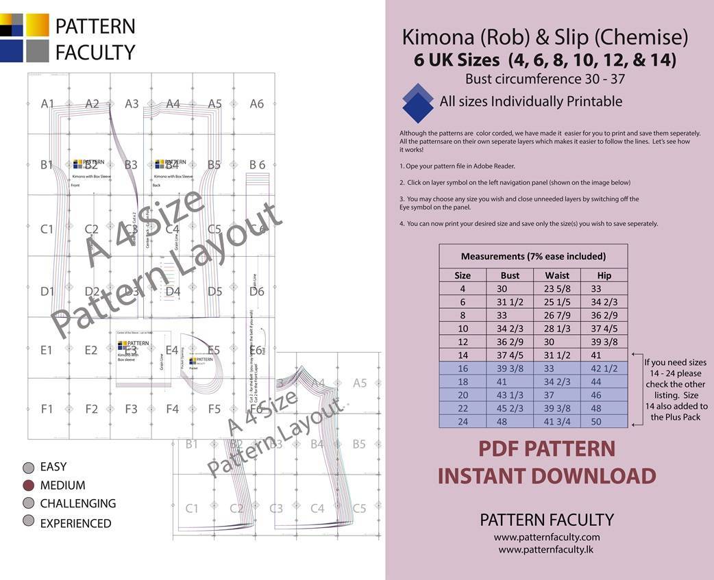 Women???s Kimono Rob and slip Sizes 4 to 14-3